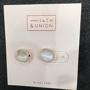 Nordstrom 14th & Union Gold and White Earrings